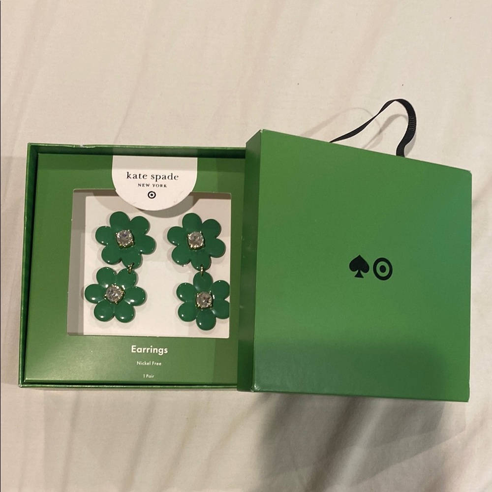 Kate Spade Green Clover earrings